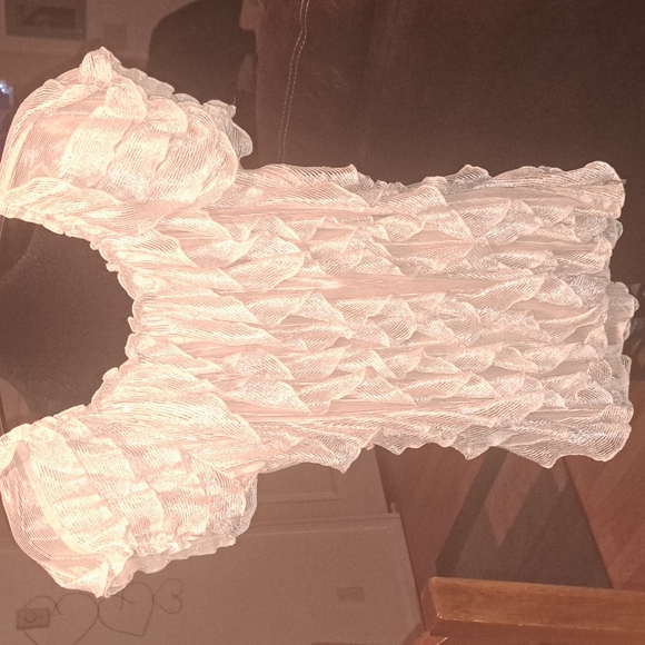 Gorgeous size L Lauren Michelle off white blouse w/ shimmer - Picture 5 of 6